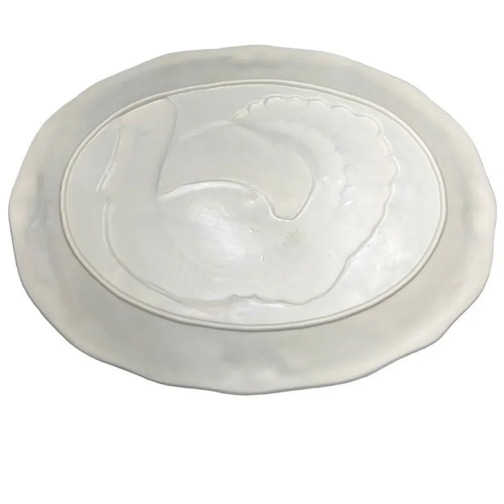 Vintage White Himark/Chesapeake Oval Turkey Serving Platter 17” x 13”